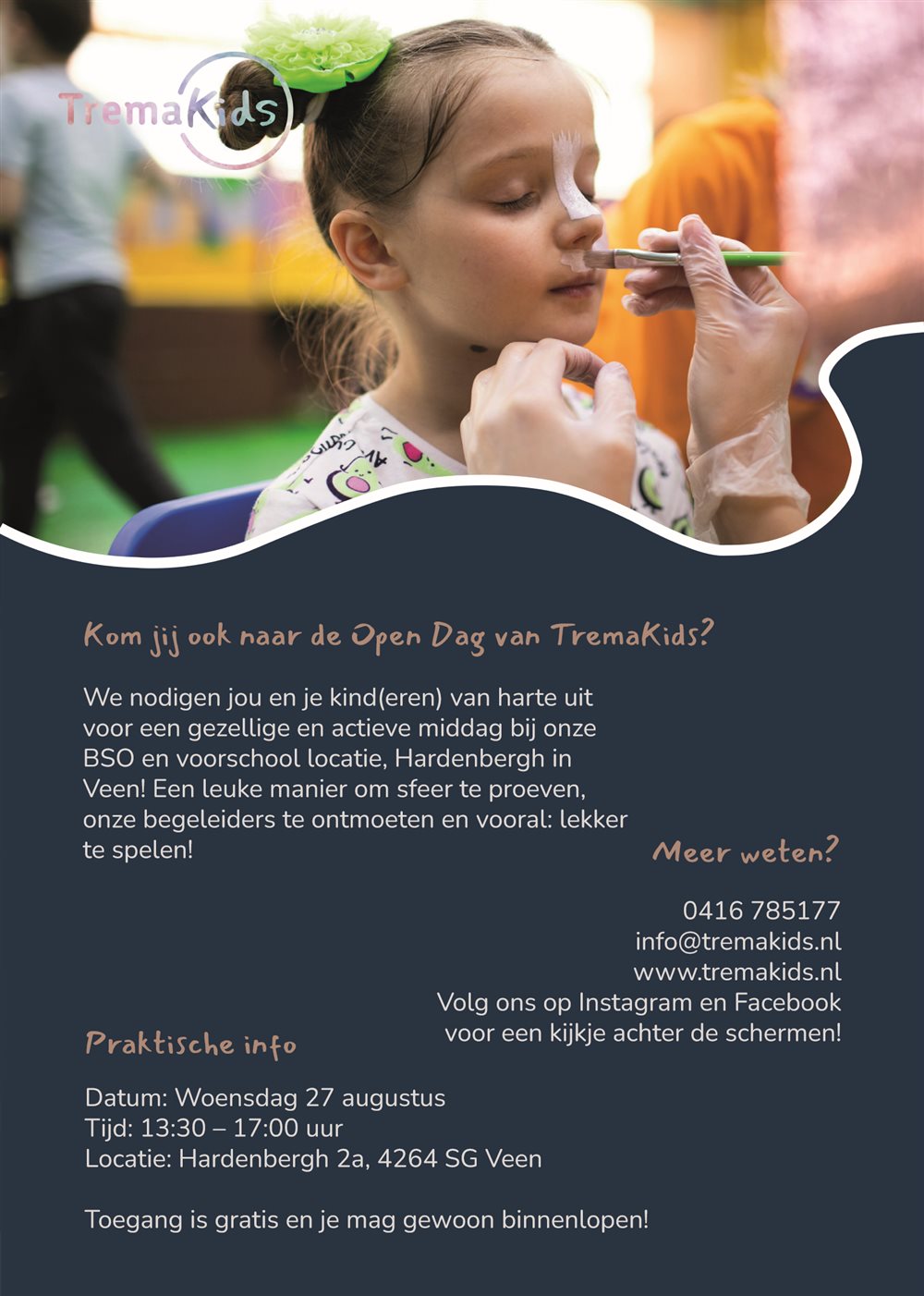 Open dag-flyer TremaKids — praktische informatie